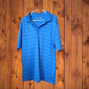 Callaway Men's Size XXL Blue Striped Short Sleeve Polo Collared Pullover Golf